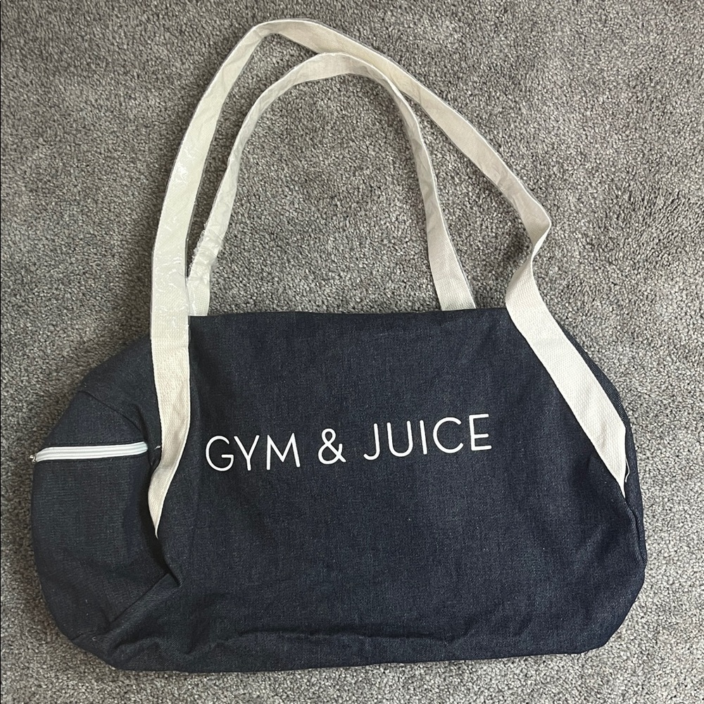 Retro Gym & Juice Duffel Bag New Blue Denim